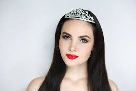 Beauty Queen Competition Winner with a Crown Stock Image