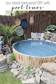 Liebevoll Gestalteter Plungepool F R Den Garten Die Dekoration Mit Bambuswand Naturstein Und In 2020 Tank Swimming Pool Stock Tank Pool Diy Stock Tank Swimming Pool