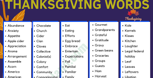 In games such as scrabble, however, the standards are a bit different. Thanksgiving Vocabulary Word List Fluent Land