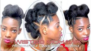 Box braids mohawk with undercut. Twisted Mohawk Protective Style Quick Natural Hairstyle Youtube