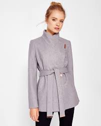 Ted baker keyla coat worn by jill kendall (jaime pressly) on mom. Short Wrap Cashmere Blend Coat Light Grey Jackets And Coats Ted Baker Uk Coats Jackets Women Ted Baker Coat Coats For Women