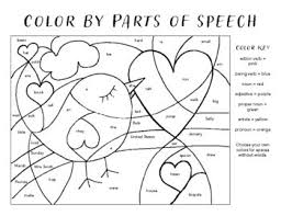 Students simply color the pictures based on the code, it is perfect for grammar lessons and literacy centers. Parts Of Speech Coloring Sheet Worksheets Teaching Resources Tpt