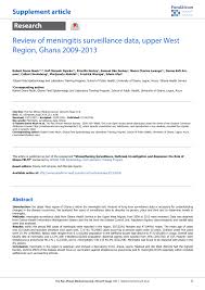 Pdf Review Of Meningitis Surveillance Data Upper West Region Ghana 2009 2013