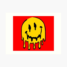 Emoji meaning a smiley making a silly face. Dripping Smiley Face Art Print By Ten17 Art Prints Art Smiley Face