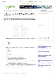 Pembahasan soal no 4 ksm kimia tingkat nasional 2018. Soal Kimia Ksm Tingkat Provinsi 2016 Urip Dot Info