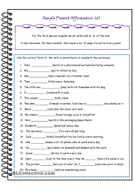 Simple Present Affirmative 3rd Person Singular Teaching English Grammar English Exercises English Grammar Worksheets