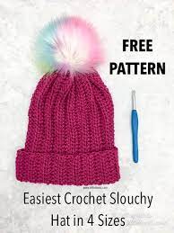 Simplest Slouchy Hat Free Crochet Pattern For Beginners Left In Knots Crochet Hat For Beginners Crochet Patterns Free Beginner Crochet Slouchy Hat