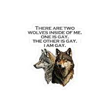 Meme Sticker there Are Two Wolves Inside of Me. One is - Etsy Denmark