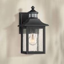 Moray Bay 11 1 2 H Black Motion Sensor Outdoor Wall Light 42f25 Lamps Plus Outdoor Wall Lighting Wall Lights Black Outdoor Wall Lights