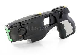 Stun guns, batons (or prods), and belts administer an electric shock by direct contact, whereas taser conducted electrical weapons (cews) fire projectiles that. Taser Gun Stock Image Image Of Prong Weapon Powered 11714427