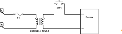 The device he has uses an electronic timer circuit, but holds the relay closed for a second. Doorbell To Buzzer With Relay And Ac To Ac Transformer Electrical Engineering Stack Exchange