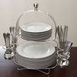 Buffet Caddy Plates Silverware Flatware Napkins Organizer Holder