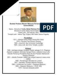 Tun abdul razak bin hussein: Biodata Perdana Menteri Malaysia