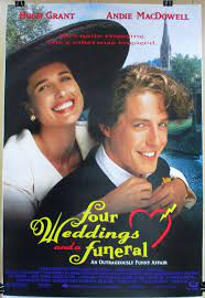 Four Weddings And A Funeral 1994 Original Rolled 27 X 40 Movie Poster Hugh Grant Andie Macdowell Cinema Theater Decor Wedding Movies Romantic Movies Film Movie