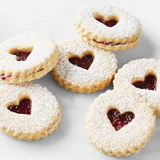 Traditionally this torte consisted of a crust made with flour, ground nuts (traditionally almonds), sugar, egg yolks, spices and lemon zest that was filled with black currant preserves and then topped with a lattice crust. Vienna Cookie Company Heart Linzer Cookies Williams Sonoma