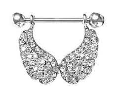 brust piercing glitzer flugel chirurgenstahl nippelpiercing glamor schmuck ebay