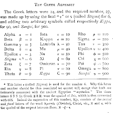 The table indicates the classical greek numerals and greek number pronunciations. Key Chart Forthe Greek Alphabet