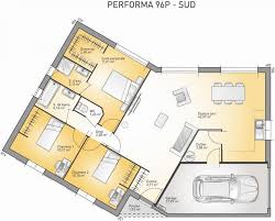 La marque compte 110 points de vente répartis dans 14 régions et près de 1500 maisons construites en 2016. Plan Maison Neuve A Construire Maisons France Confort Performa 96 P Plan Maison Plan De Maison Fonctionnelle Plan Petite Maison