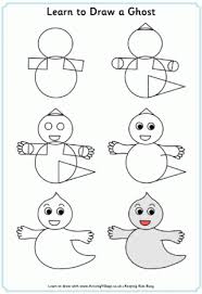 This way your ghost won't look scary at all. Learn To Draw A Ghost Halloween Drawings Drawing Tutorials For Kids Halloween Pictures