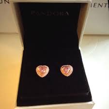 Free shipping on qualified orders. Pandora Jewelry Pandora Sparkling Love Rose Gold Heart Earrings Poshmark