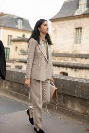 6 ways to wear this season s chicest colour summer suit women suits for women linen suits women