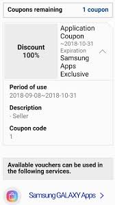 Samsung offers a lot of different samsung galaxy 5g offer that included a 1 year subscription to postmates premium and $25 postmates credit. Galaxy App Store Coupon Android Forums At Androidcentral Com