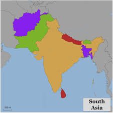 Blank Color Map Of South Asia And South Asian Map Asia Map South Asia Map East Asia Map