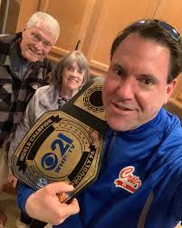 The CBS 21 Championship Belt made a stop tonight in Camp Hill. Without  these two there would be no me. #MeetTheParents