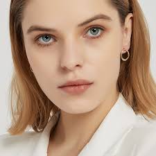 FRANCES Gold groß Ohrringe-Creolen Ohrschmuck aus 925er Sterlingsilber