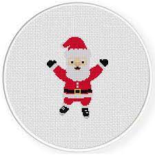 Ideal for small gifts to stitch for friends. Ice Skater Santa Cross Stitch Pattern Cross Stitch Patterns Cross Stitch Cross Stitch Patterns Christmas