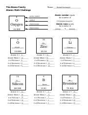 Before drawing a bohr model… •horizontal rows on the periodic table are called periods. Kami Export Atom Bohr Isotopes Hw 1 1 The Atoms Family Atomic Math Challenge O Oxygen 15 999 Atomic Number Equals The Number Of Atomic Number Course Hero