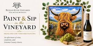 Paint & Sip in the Vineyard: Highland Cow Painting