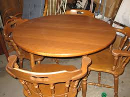 Maple Round Table With 4 Captain Chairs Sold Kitchen Decor Pictures Maple Dining Table Dining Table