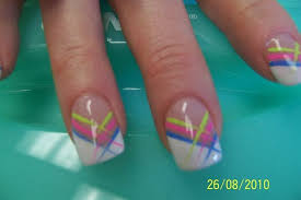 Getty images bright yellow beams of light, green leaves full of life, baby blue ocean waves — your manicure can take a cue from the lively and vibrant colors that are found all around us during the. Funky French Summer Color By Aliciarock Summer Nails Colors Simple Nail Art Designs Funky Nails