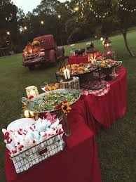 20 Backyard Barbecue Ideas For A Fun Wedding Reception Backyard Party Wedding Buffet Table Outdoor Parties