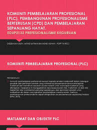 Objektif 1.menerangkan konsep 'peer coaching' dalam plc. Aktiviti 4 Komuniti Pembelajaran Profesional Plc Pembangunan Profesionalisme