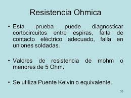 Resultado de imagen para PRUEBA DE RESISTENCIA OHMICA EN LOS DEVANADOS DEL TRANSFORMADOR