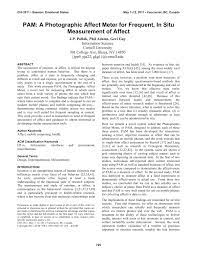 Pdf Pam A Photographic Affect Meter For Frequent In Situ Measurement Of Affect