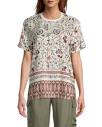 Nicole Miller | Jakarta Print Silk Oversized T-Shirt In Brown ...