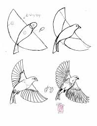 Pencil Easy Bird Drawing For Kids Draw Birds Ilustracoes Desenho Esbocos De Animais