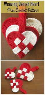 Weaving Danish Heart Free Crochet Pattern Valentines Crochet Crochet Valentine Patterns Crochet Patterns