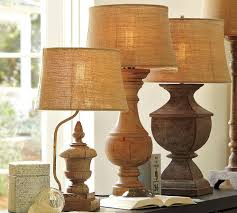 Redo Interesting Old Lamps Pottery Barn Table Lamp Wood Lamp Base Burlap Lampshade