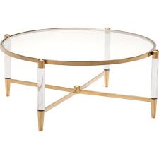 Homcom 0.78 inch thick glass waterfall coffee table rectangle acrylic. Clear Acrylic Gold Round Coffee Table