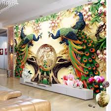 Online Shop Custom 3d Wall Mural Wallpaper 3d Non Woven Peacock Living Room Tv Background Large Wall Painting Mu Modern Mural Wall Paint Designs 3d Wall Murals