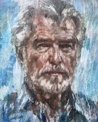 Pierce Brosnan, painted by...