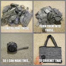 Plarn Meme Plastic Yarn Grocery Bag Yarn Crochet Bag Crochet Flower Crochet Meme Upcycle Recycle Plastic Grocery Bags Recycled Crafts Crochet Bag