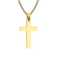 10k gold scalloped cross pendant necklace. Small Flat Gold Christian Cross Pendant Necklace For Men Classy Men Co