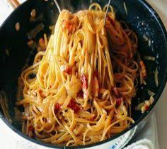 Lidia S Italy Recipes Linguini With Bacon Garden Onions Garlic Fry Add Salmon Filet Flip Oil If Needed Rem Lidia S Recipes Recipes Lidias Italy Recipes