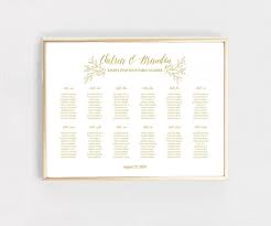 Gold Seating Chart Printable Digital Seating Chart