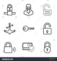 By default, the anchor will only appear when you insert a picture, clipart, or smartart and then 'wrap text.'. Secure Icons Set Of 9 Editable Outline Secure Icons Such As Lock Opened Lock Anchor Censored Woman Key Ad Responsive Website Template Outline Icon Set